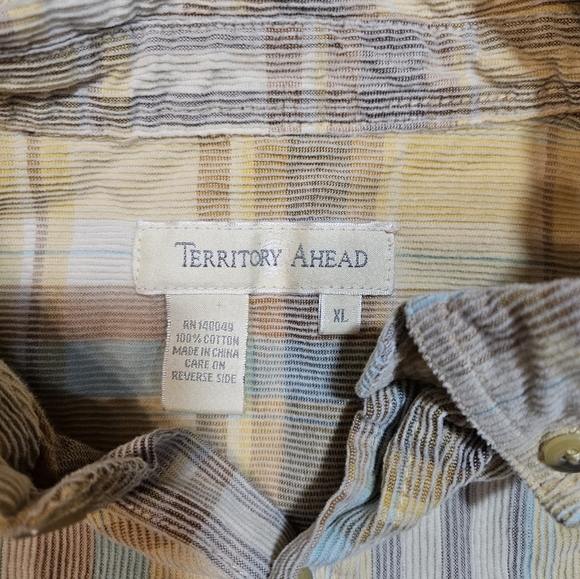 Territory Ahead XL Heavyweight Corded Cotton Plaid Shirt Button Down - Picture 3 of 7
